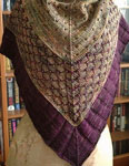 Hand knit  shawl with Malabrigo sock yarn rayon vert & primavera