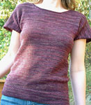 Hand knit short sleeved pullover sweater with Malabrigo sock yarn rayon vert