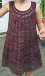 Hand knit  child's dress with Malabrigo sock yarn rayon vert