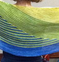 Color Affection Shawl hand knit with Malabrigo Merino Sock Yarn