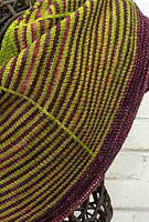 Daybreak shawl hand knit with Malabrigo sock yarn color  rayon vert and lettuce
