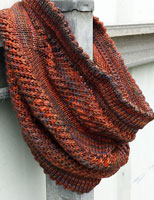 Willow Cowl neck scarf hand knit with Malabrigo sock yarn color marte