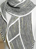 Clockwork scarf hand knit with Malabrigo sock yarn colors natural & turner
