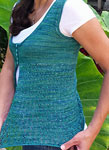 Hand-knit sweater vest knit with Malabrigo Merino Sock Yarn color solis