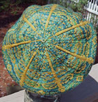 Hand-knit hat/tam knit with Malabrigo Merino Sock Yarn colors solis and ochre