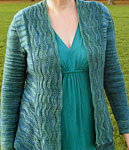 Hand-knit Open Front Cardigan knit with Malabrigo Merino Sock Yarn color solis