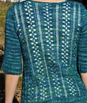 Hand-knit short-sleeved Cardigan knit with Malabrigo Merino Sock Yarn color solis