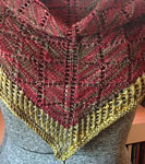 Lacey Scarf/Shawl hand knit with Malabrigo Merino Sock Yarn colors ochre and stonechat