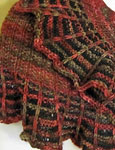 Multi-color Scarf/Shawl hand knit with Malabrigo Merino Sock Yarn color stonechat