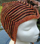Baby  Striped Hat/Cap hand knit with Malabrigo Merino Sock Yarn color stonechat