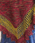 Lace-trimmed Scarf/Shawl hand knit with Malabrigo Merino Sock Yarn color stonechat and ochre