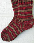 Crew socks hand knit with Malabrigo Merino Sock Yarn color stonechat