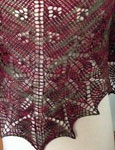 Lacey Scarf/Shawl hand knit with Malabrigo Merino Sock Yarn color stonechat