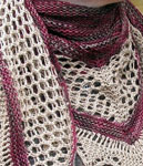 Lacey Scarf/Shawl hand knit with Malabrigo Merino Sock Yarn colors stonechat and natural