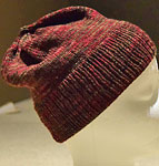 Hat/cap hand knit with Malabrigo Merino Sock Yarn color stonechat