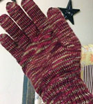 glov hand knit with Malabrigo Merino Sock Yarn color stonechat