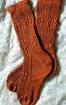 Malabrigo Sock Yarn color terracotta knit socks