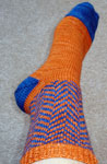 Malabrigo Sock Yarn color terracotta knit multi-color socks
