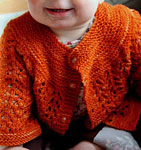 Malabrigo Sock Yarn color terracotta knit child's sweater