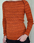 Malabrigo Sock Yarn color terracotta knit pullover sweater