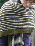 Hand knit striped scarf/shawl knit with Malabrigo Merino Sock Yarn colors turner and natural