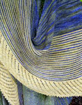 Hand knit multi-color scarf/shawl knit with Malabrigo Merino Sock Yarn color turner