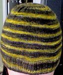 Hand knit hat/cap knit with Malabrigo Merino Sock Yarn color tur