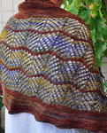 Hand knit scarf/shawl knit with Malabrigo Merino Sock Yarn colors turnerand abrol