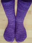hand knit socks with Malabrigo sock yarn color violeta africana
