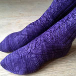 hand knit socks with Malabrigo sock yarn color violeta africana