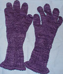 hand knit gloves with Malabrigo sock yarn color violeta africana