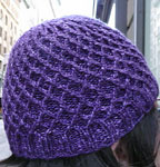 hand knit cap/hat with Malabrigo sock yarn color violeta africana