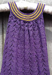 hand knit child's dress with Malabrigo sock yarn color violeta africana