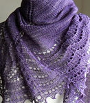 hand knit lace shawl/scarf with Malabrigo sock yarn color violeta africana