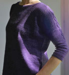 hand knit pullover with Malabrigo sock yarn color violeta africana