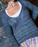 Malabrigo Sock Yarn color zarzamora knit pullover sweater