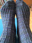 Malabrigo Sock Yarn color zarzamora knit socks