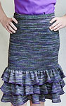 Malabrigo Sock Yarn color zarzamora knit skirt