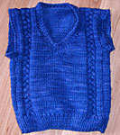 Malabrigo Merino Worsted buscando azul knitted vest