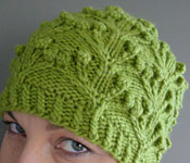 Malabrigo Worsted Merino Yarn color lettuce hand knit hat