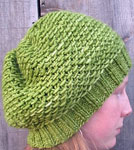 Malabrigo Worsted Merino Yarn color lettuce knit hat