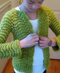 Malabrigo Worsted Merino Yarn color lettuce hand knit sweater