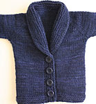 Malabrigo Merino Worsted Yarn marine knitted cardigan