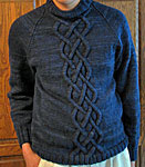 Malabrigo Merino Worsted Yarn marine knitted pullover