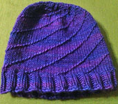 Malabrigo Worsted Merino Yarn purple mystery knit hat