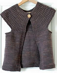 Malabrigo Worsted Merino Yarn color pearl ten, hand knit  vest