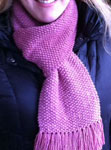 Garter stitch scarf with fringe