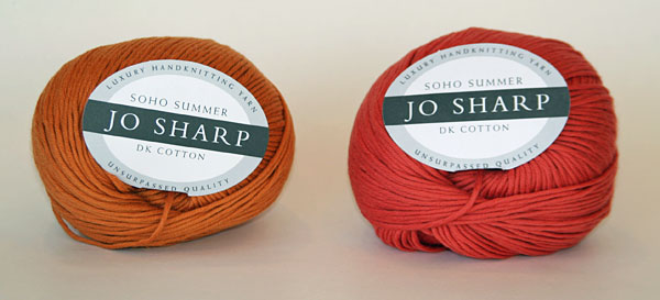 Jo Sharp Soho Summer yarn color tigerlily & paprika