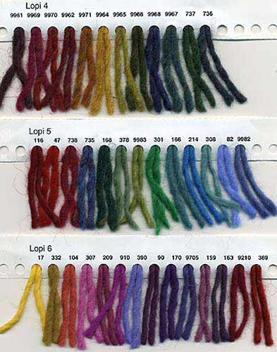Reynolds Lopi knitting yarn color card