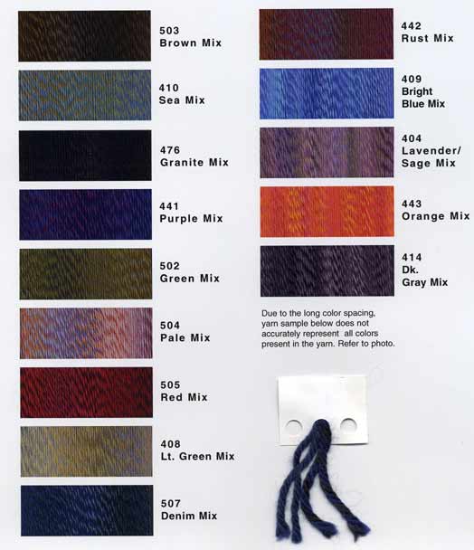 Reynolds Odyssey knitting yarn color card